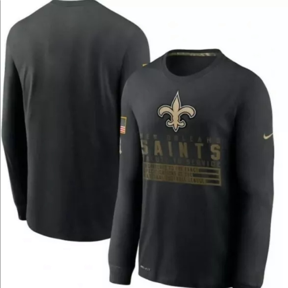Men’s Nike Long Sleeve Shirt Salute to Service New Orleans Saints Football Sz M